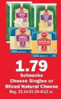 Schnucks Schnucks Cheese Singles or Sliced Natural Cheese offer