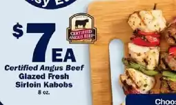 Schnucks Certified Angus Beef Glazed Fresh Sirloin Kabobs offer