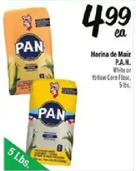 Pan white or yellow corn flour