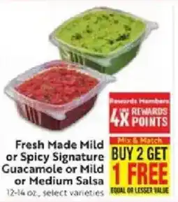 Save Mart Fresh Made Mild or Spicy Signature Guacamole or Mild or Medium Salsa offer