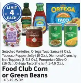 Food Club Corn or Green Beans