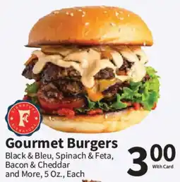 Food City Fahrenheit Gourmet Burgers offer