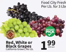 Food City Food City Fresh Red, White or Black Grapes offer