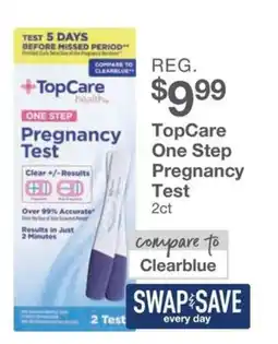 Kinney Drugs TopCare One Step Pregnancy Test offer