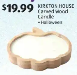 Aldi Kirkton House Carved Wood Candle offer