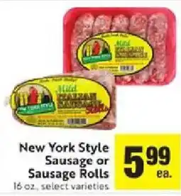 Save Mart New York Style Sausage or Sausage Rolls offer