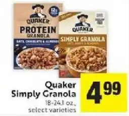 Save Mart Quaker simply granola offer