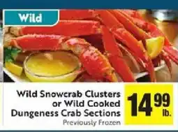 Save Mart Wild Snowcrab Clusters or Wild Cooked Dungeness Crab Sections offer