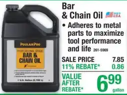 Menards Poulan Pro bar & chain oil offer