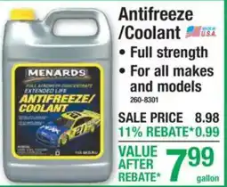 Menards Menards antifreeze/coolant offer