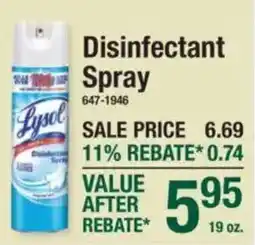 Menards Lysol disinfectant spray offer