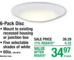 Menards 6-pack disc offer