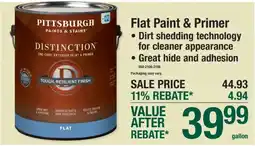Menards Pittsburgh Distinction Flat Paint & Primer offer