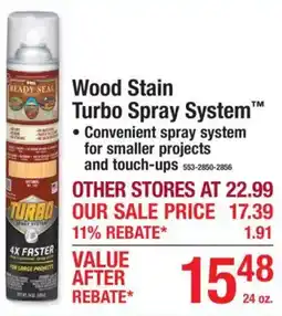 Menards Ready Seal wood stain turbo spray system offer