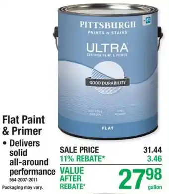 Pittsburgh ultra exterior paint & primer flat