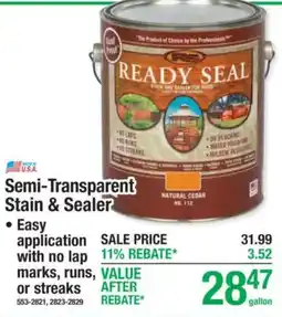 Menards Ready Seal Semi-Transparent Stain & Sealer offer
