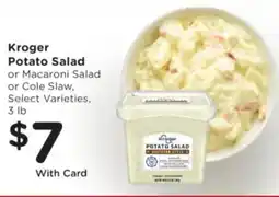 Ralphs Kroger potato salad or macaroni salad or cole slaw offer