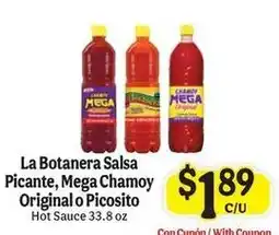 La Michoacana La Botanera salsa picante, mega chamoy original o picoso offer