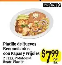 La Michoacana Platillo de Huevos Reconociliados con Papas y Frijoles offer