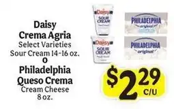 La Michoacana Daisy Sour Cream or Philadelphia Queso Crema offer
