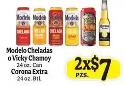 La Michoacana Modelo Cheladas or Vicky Chamoy offer
