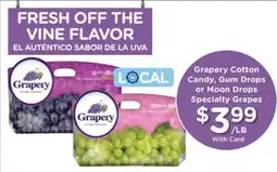 Ralphs Grapery Cotton Candy, Gum Drops or Moon Drops Specialty Grapes offer