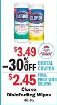 Schnucks Clorox disinfecting wipes offer