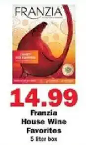 Schnucks Franzia House Wine Favorites offer