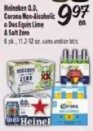 Fiesta Mart Heineken 0.0, Corona Non-Alcoholic or Dos Equis Lime & Salt Zero offer