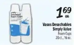 Fiesta Mart Simply Value foam cups offer