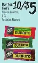 El Super Tina's Frozen Burritos offer