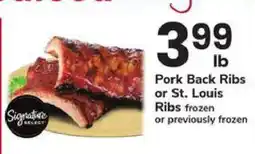 Safeway Signature Select Pork Back Ribs or St. Louis Ribs offer