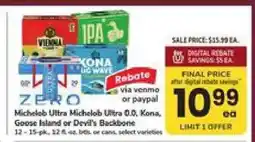 Safeway Michelob Ultra, Michelob Ultra 0.0, Kona, Goose Island or Devil's Backbone offer