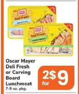 Safeway Oscar Mayer Deli Fresh or Carving Board Lunchmeat offer