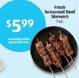 Aldi Fresh Seasoned Beef Skewers offer