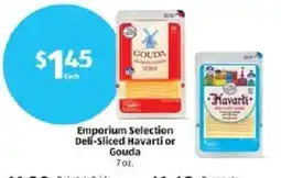Aldi Emporium Selection Deli-Sliced Havarti or Gouda offer