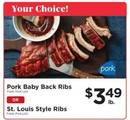 ShopRite Pork Baby Back Ribs or St. Louis Style Ribs offer