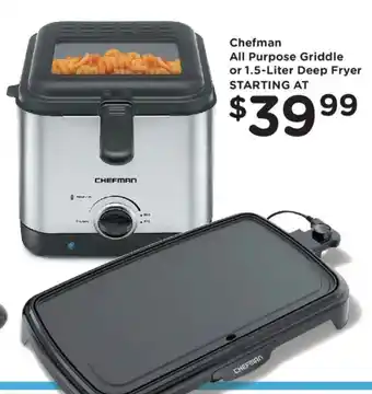 Chefman all purpose griddle or 1.5-liter deep fryer