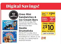 ShopRite Oreo Mini Sandwiches & Ice Cream Bars, Nestlé Drumsticks offer