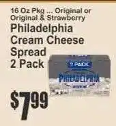 Key Food Philadelphia Cream Cheese Spread 2 Pack offer