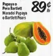 El Super Maradol Papaya or Bartlett Pears offer