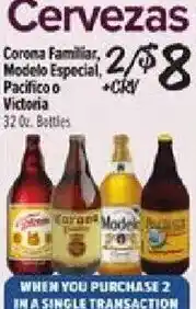 El Super Corona Familia, Modelo Especial, Pacifico or Victoria offer