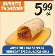 El Super Burrito Thursday offer