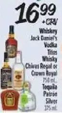 El Super Jack Daniel's Whiskey, Tito's Vodka, Chivas Regal or Crown Royal Whisky, Tequila Patrón Silver offer