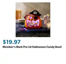 Sam's Club Member's Mark Pre-Lit Halloween Candy Bowl offer
