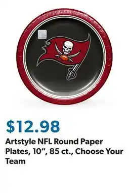 Sam's Club Artstyle NFL Round Paper Plates, 10, 85 ct., Choose Your Team offer