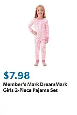 Sam's Club Member's Mark DreamMark Girls 2-Piece Pajama Set offer