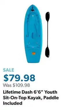 Sam's Club Lifetime Dash 6'6 Youth Sit-On-Top Kayak, Paddle Included offer