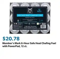 Sam's Club Member's Mark 6-Hour Safe Heat Chafing Fuel with PowerPad, 12 ct offer