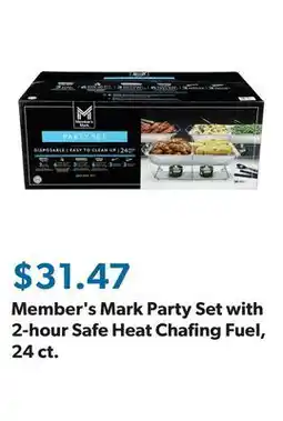 Sam's Club Member's Mark Party Set with 2-hour Safe Heat Chafing Fuel, 24 ct offer